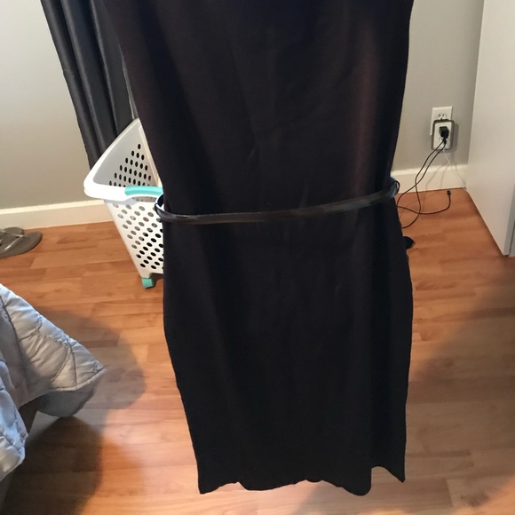 Brown Ribbed Fitted Dress - Picture 11 of 14